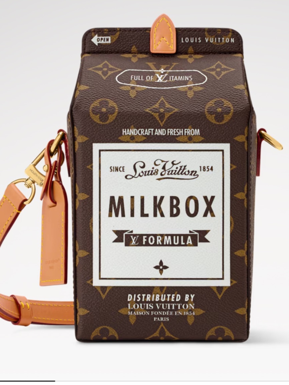 Louis. Vuitton. Milkbox Signature Logo Conversation Bag Purse Unique